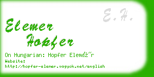 elemer hopfer business card